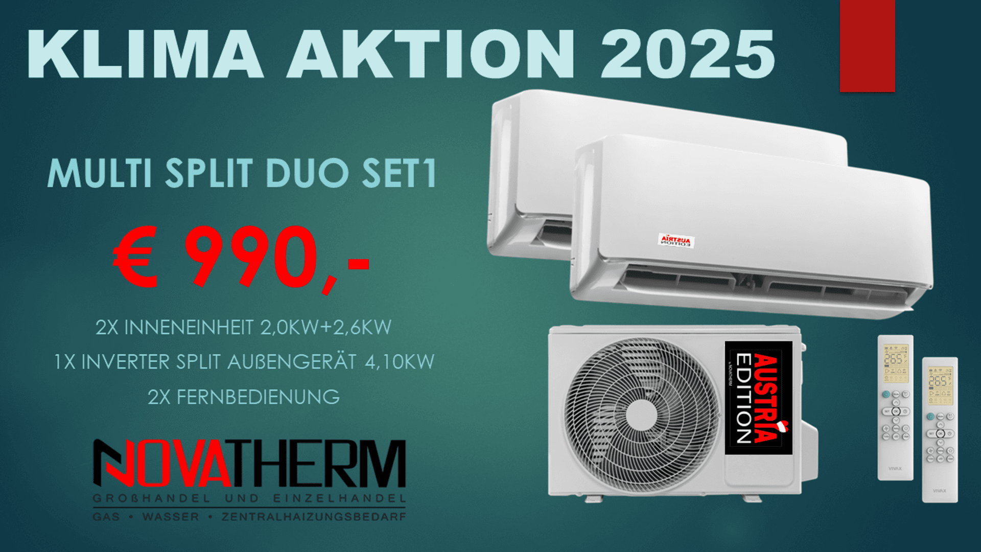 Klima Aktion 2025 — Multi Split Duo Set € 990,-